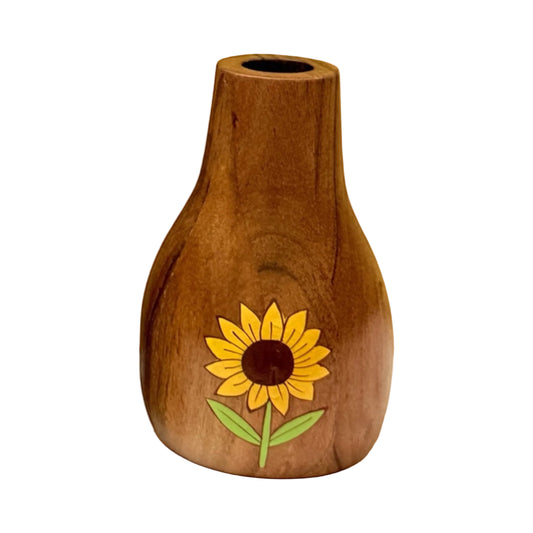 Sunshine Bloom Wooden Planter – Hand-Painted Decorative Flower Vase