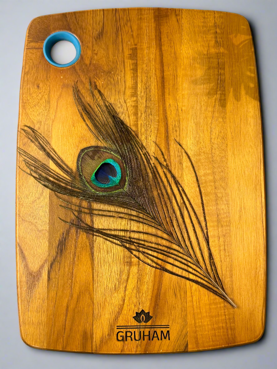 GRUHAM RectaEdge™ 35x25cm Teakwood Cutting Board with Rounded Corners