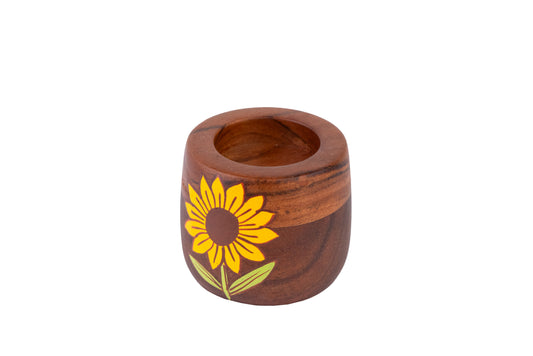 Sunshine Bloom Wooden Tea Light Candle Holder