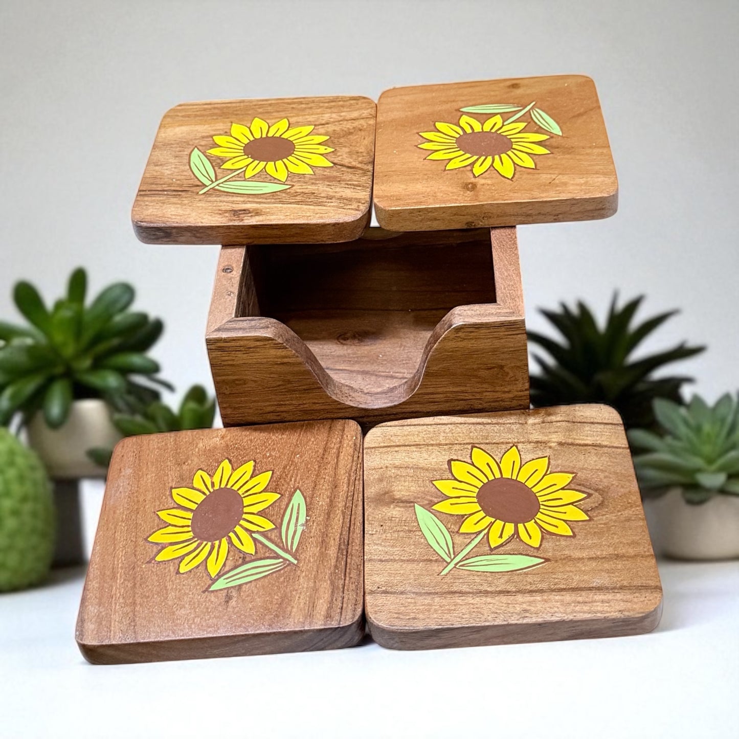 Sunshine Bloom Coaster Set – Set of 4