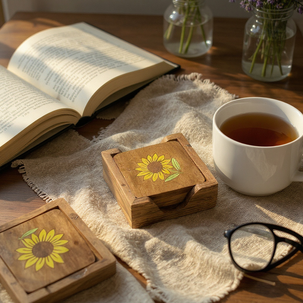 Sunshine Bloom Coaster Set – Set of 4
