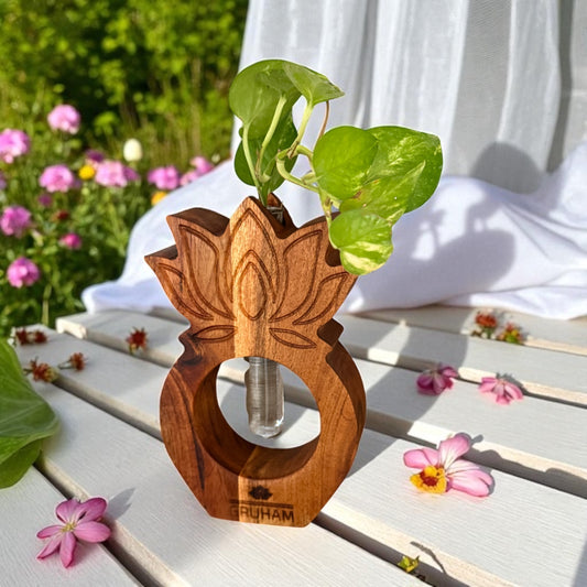 Lotus Harmony – Handcrafted Wooden Planter