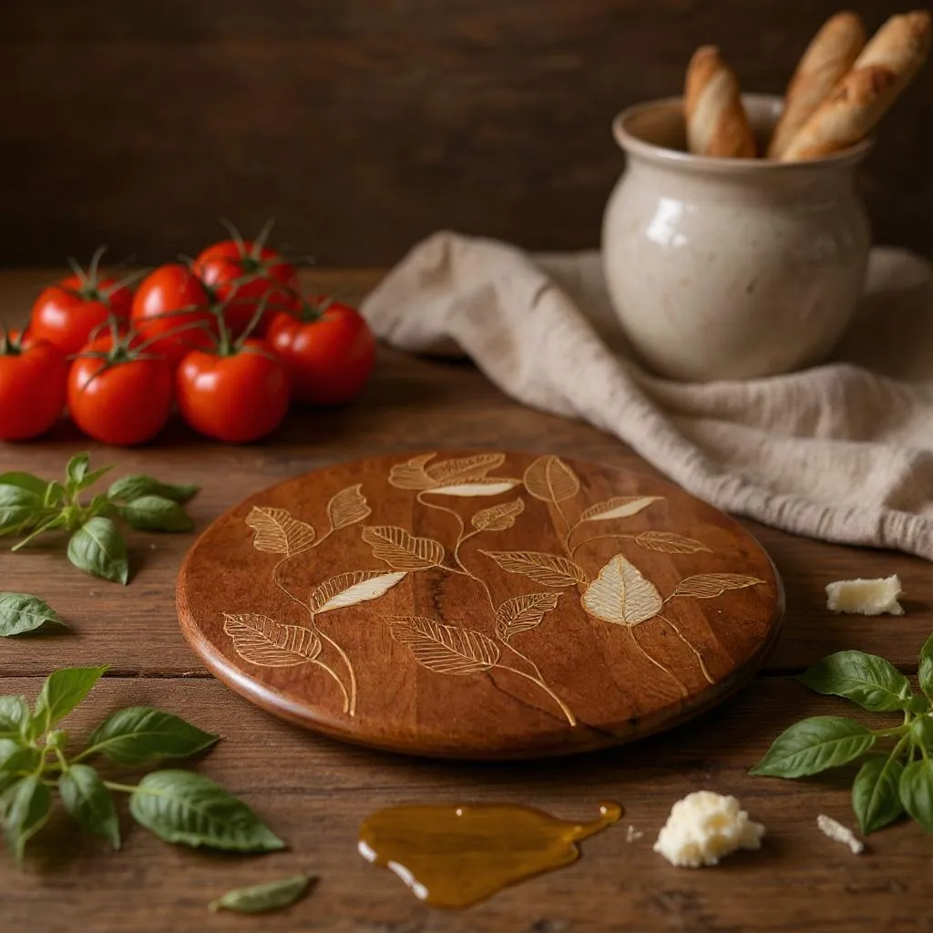 Premium Wooden Lazy Susan – Handcrafted Leaf Design | 16 inches
