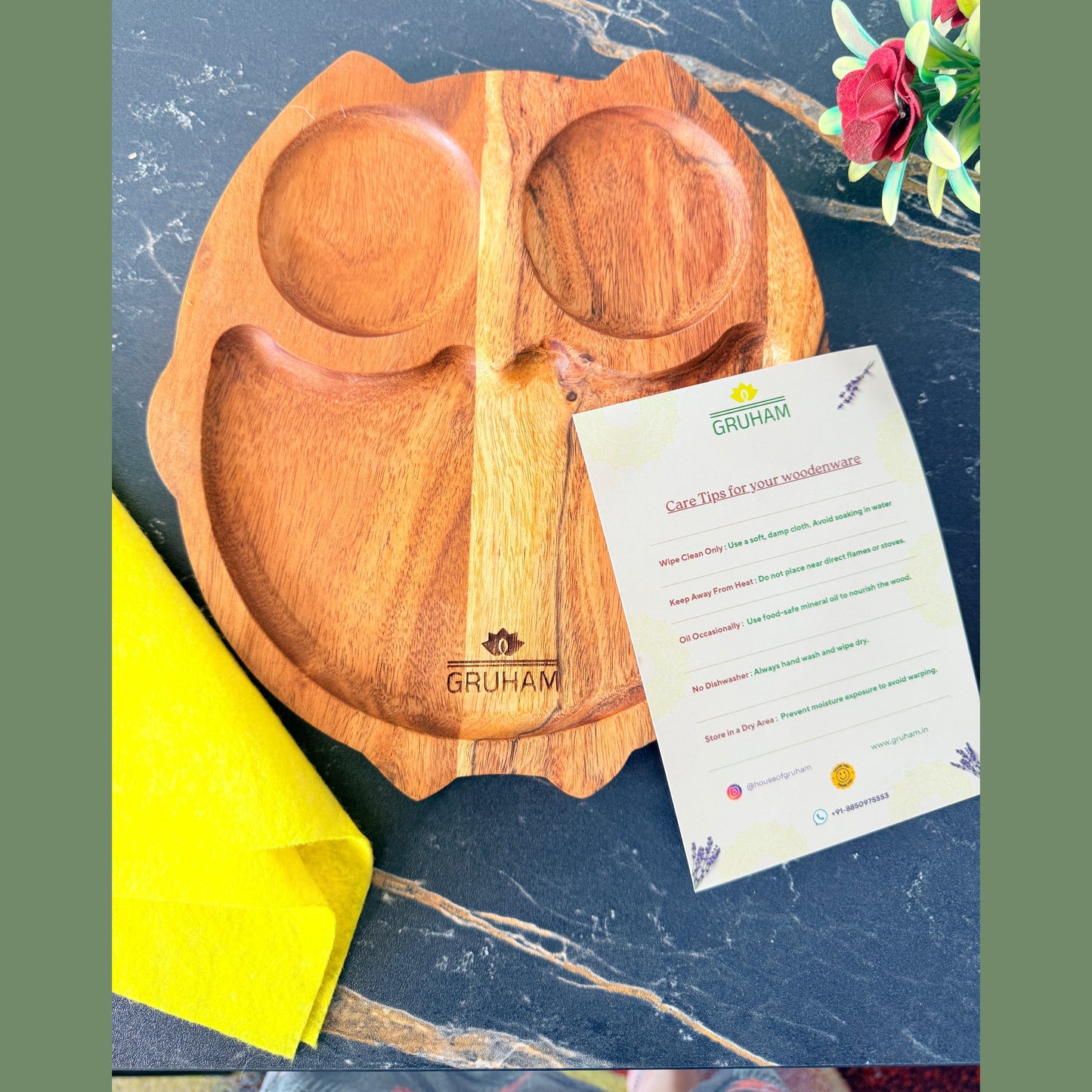 Wooden Owl Platter / Tray