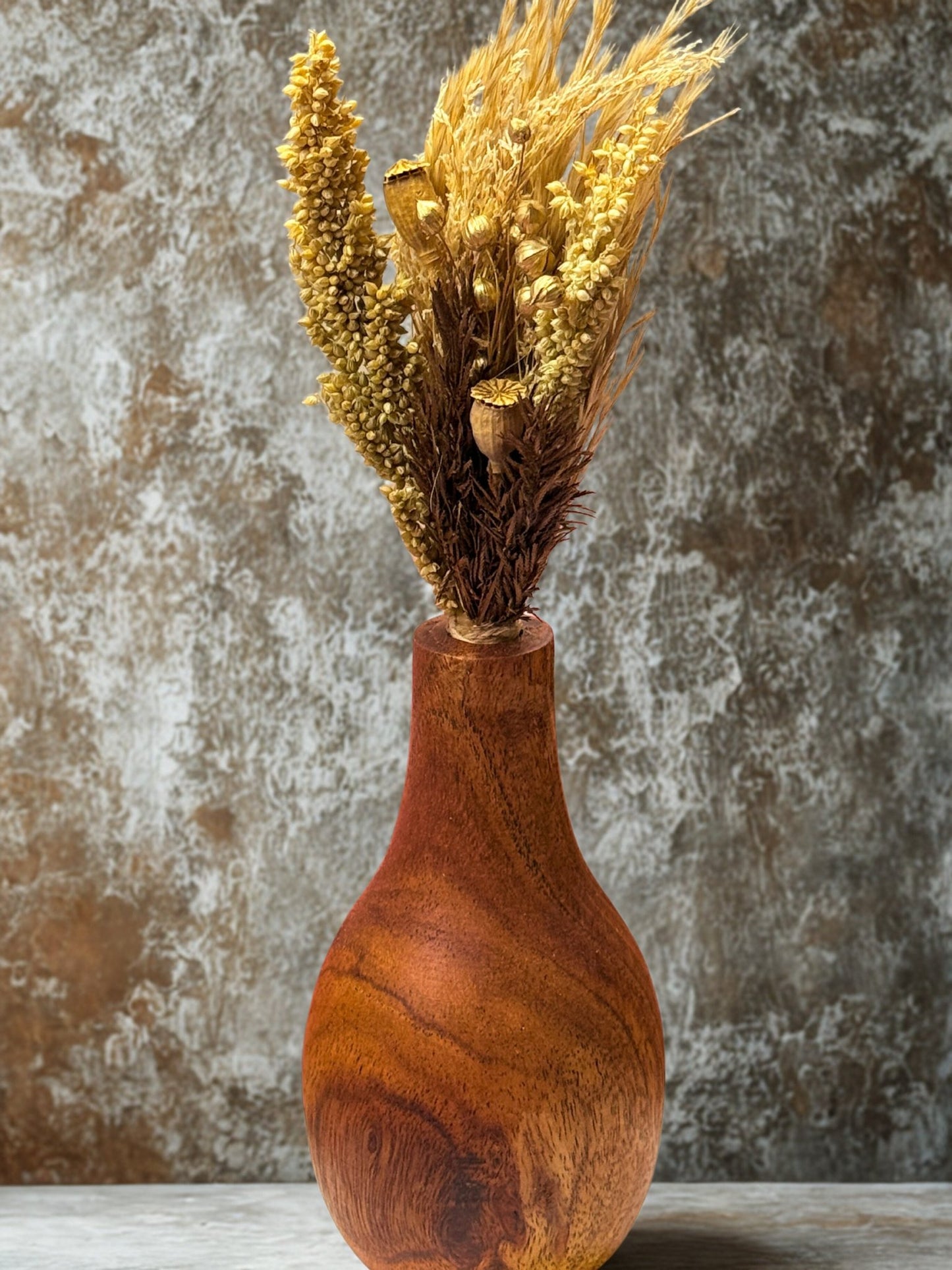Aakar Wooden Flower Vase – Small - gruham