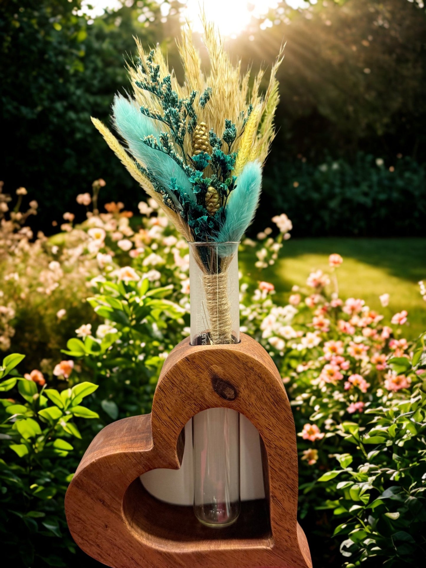 Heart Shape – Handcrafted Wooden Planter - gruham
