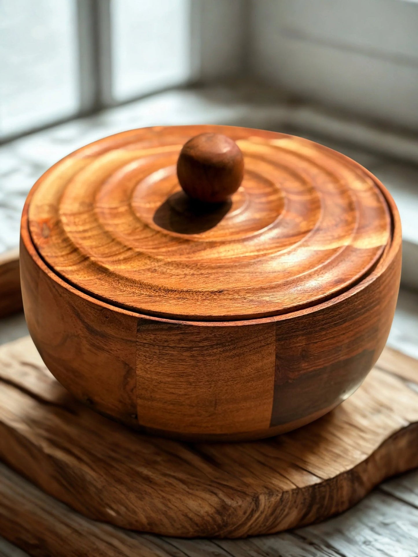 Parampara Roti Box ; Acacia Wood - gruham