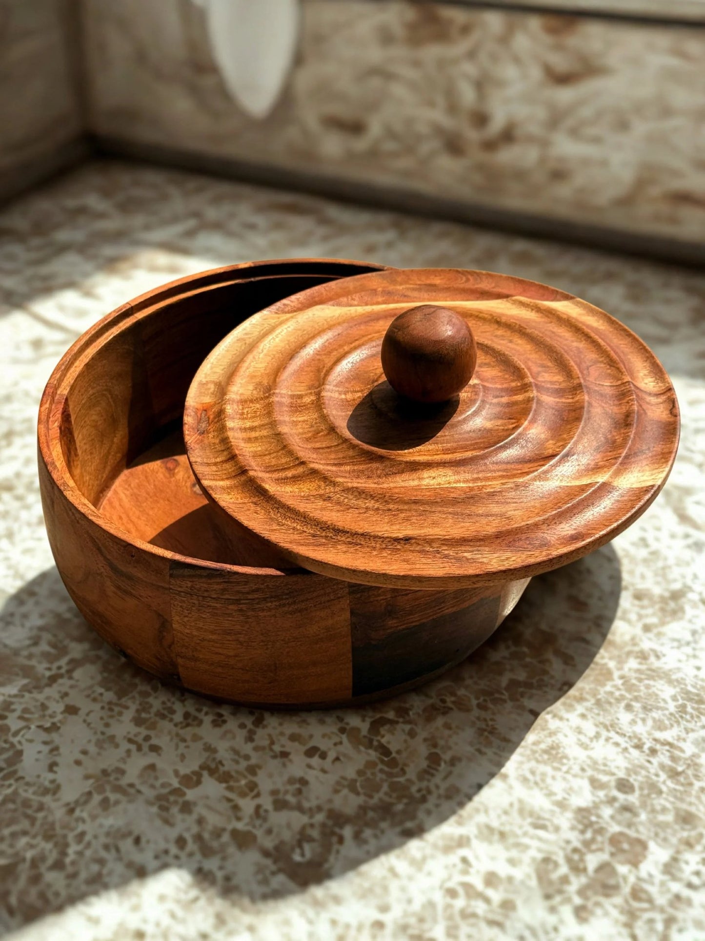 Parampara Roti Box ; Acacia Wood - gruham