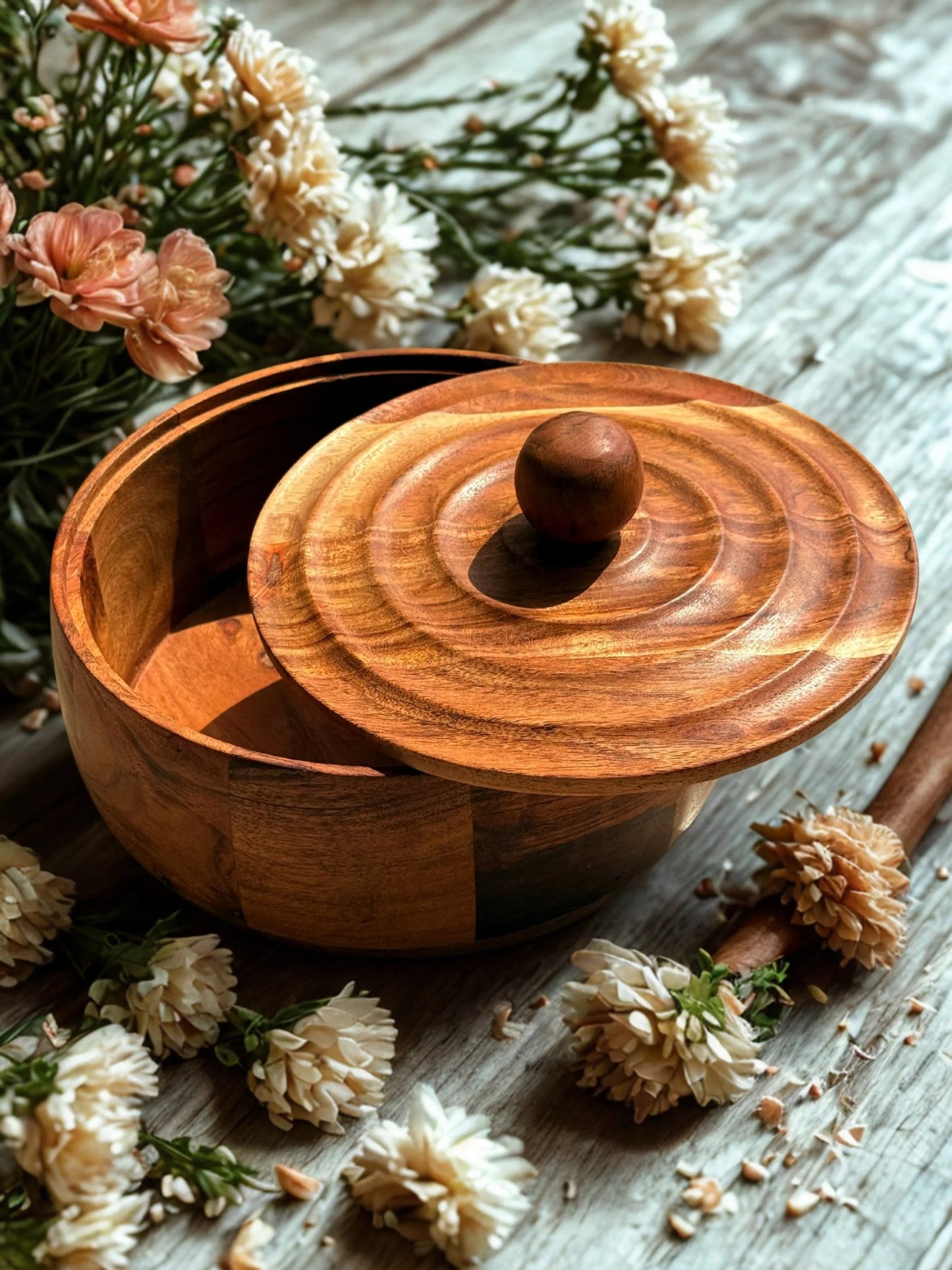 Parampara Roti Box ; Acacia Wood - gruham