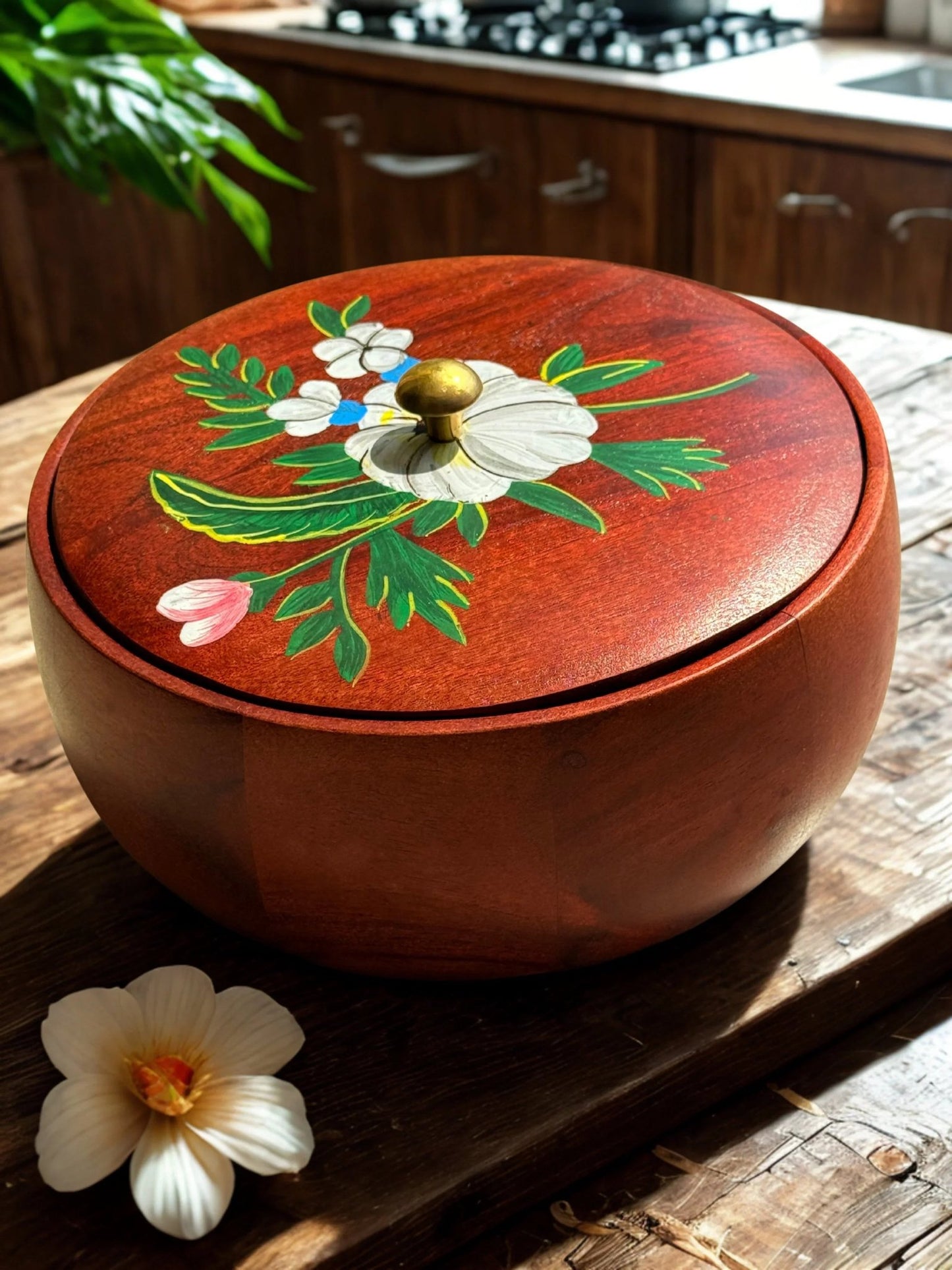 Phool Roti Box :Acacia Wood - gruham