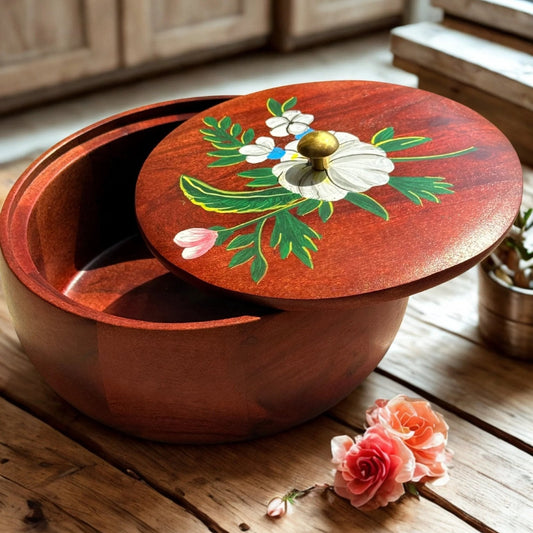 Phool Roti Box :Acacia Wood