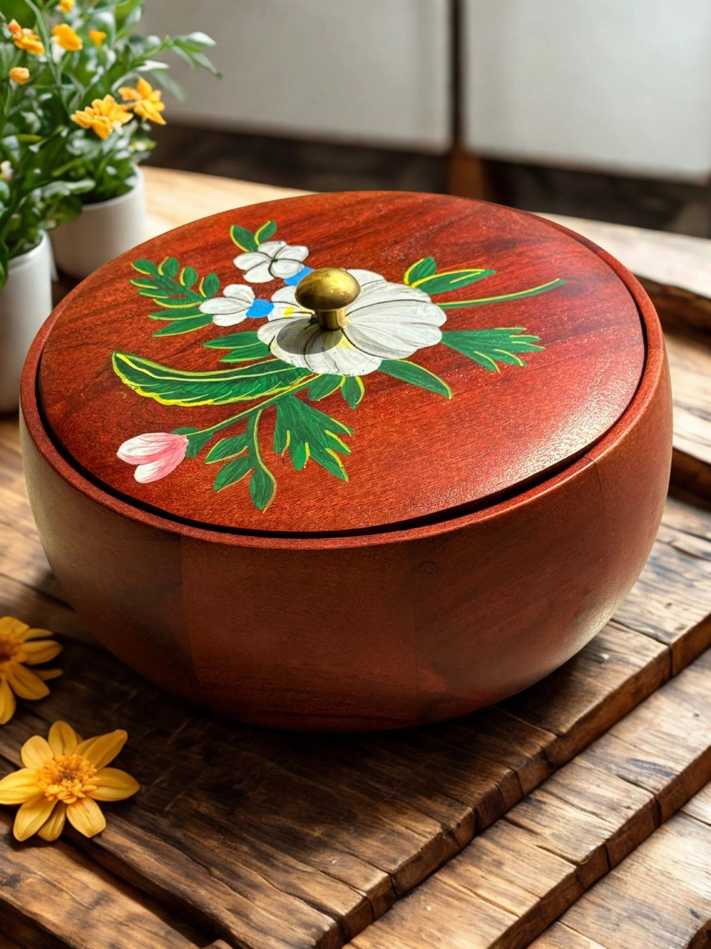 Phool Roti Box :Acacia Wood - gruham