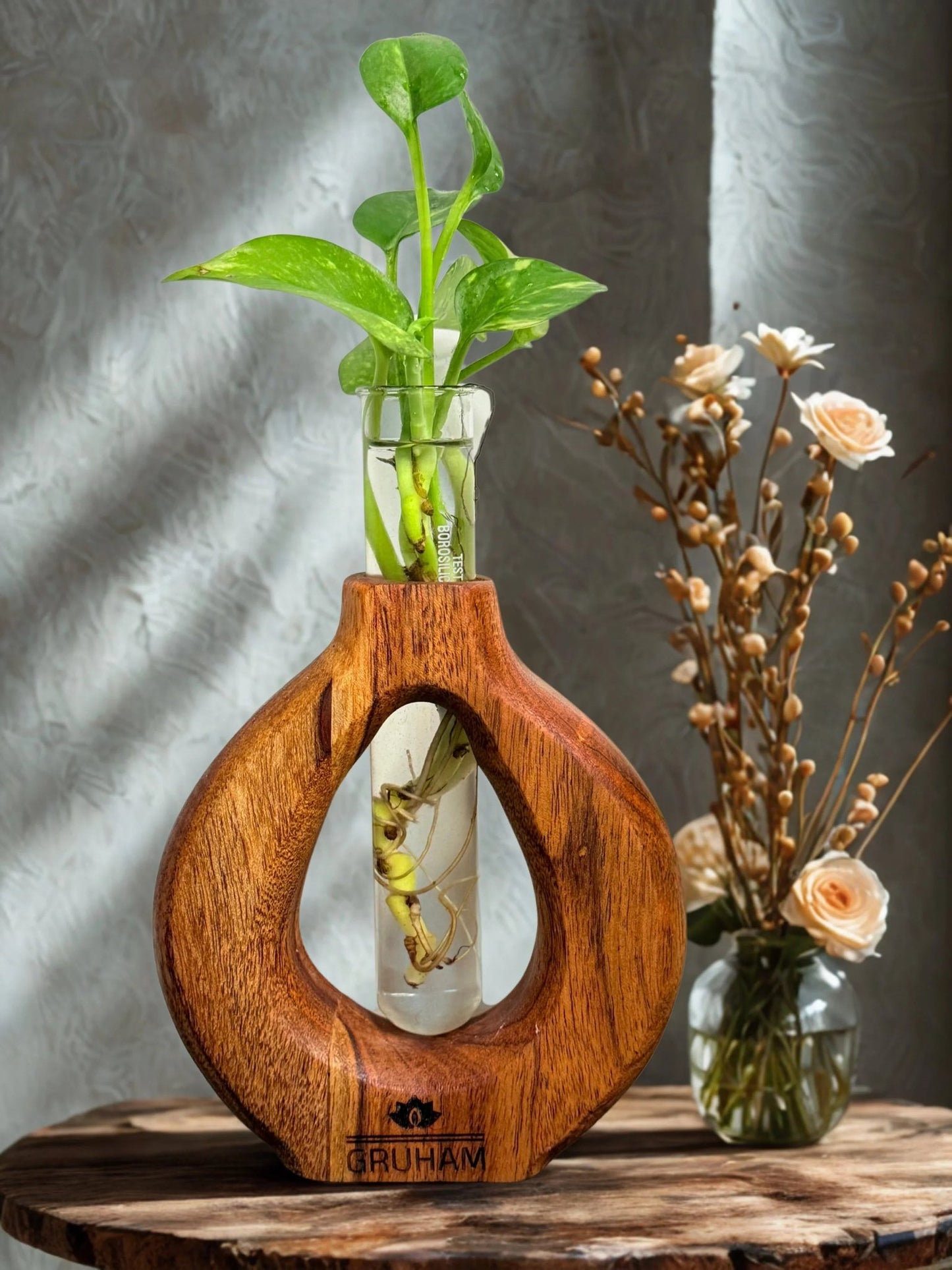 Round Wooden Planter - gruham