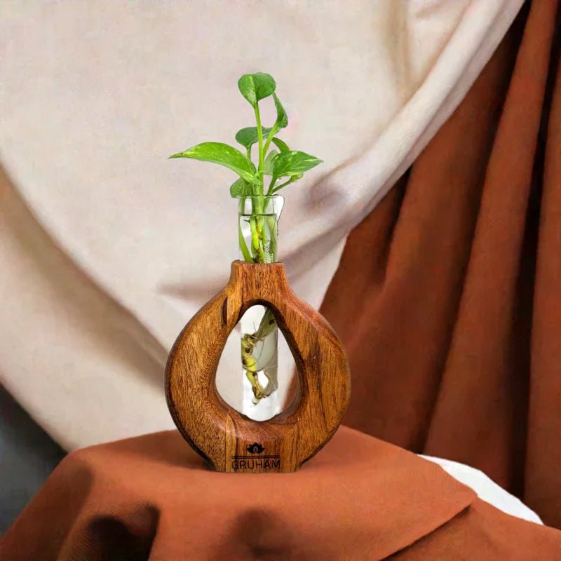 Round Wooden Planter - gruham