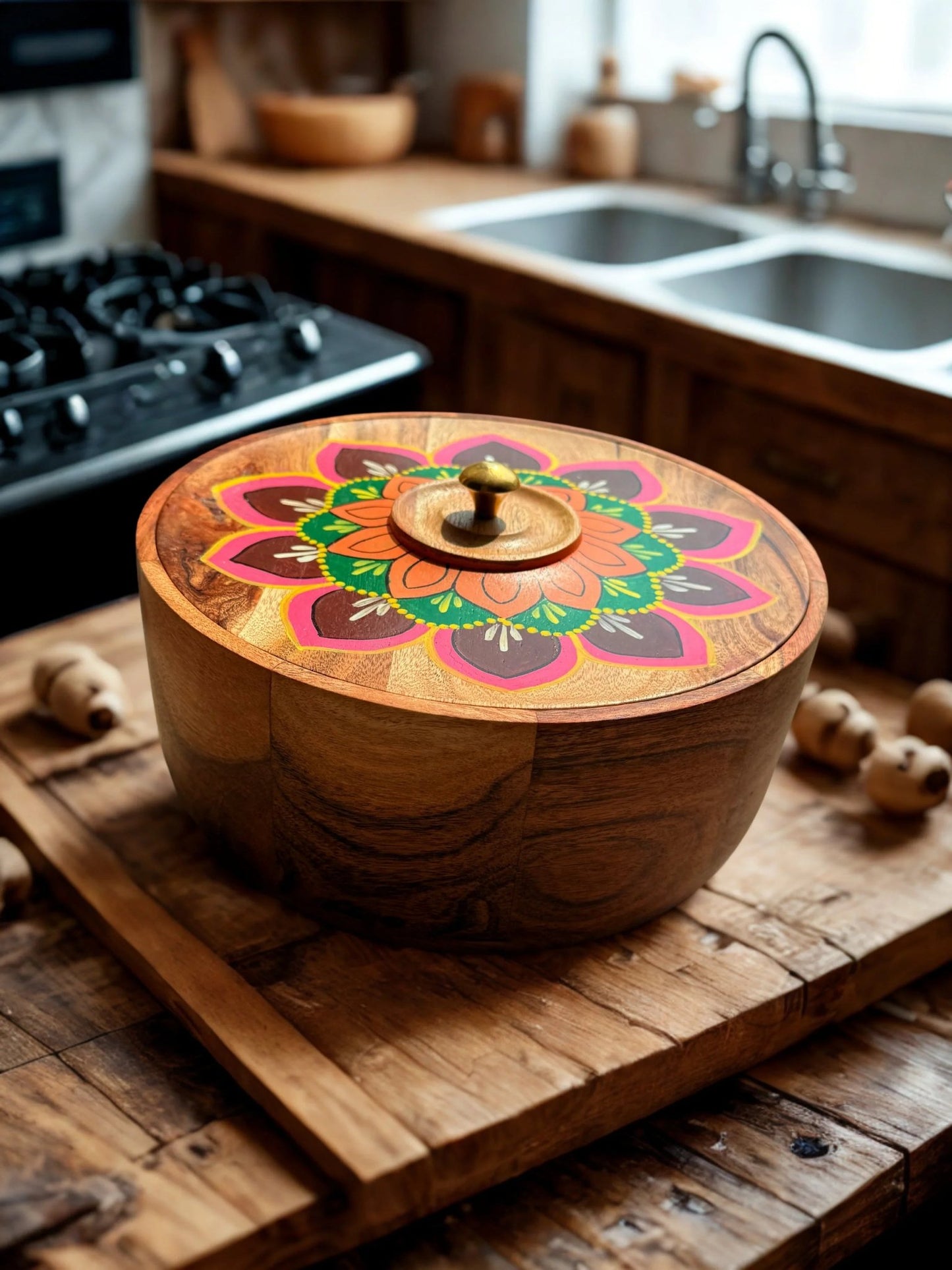 Saanjh Roti Box | Acacia Wood - gruham