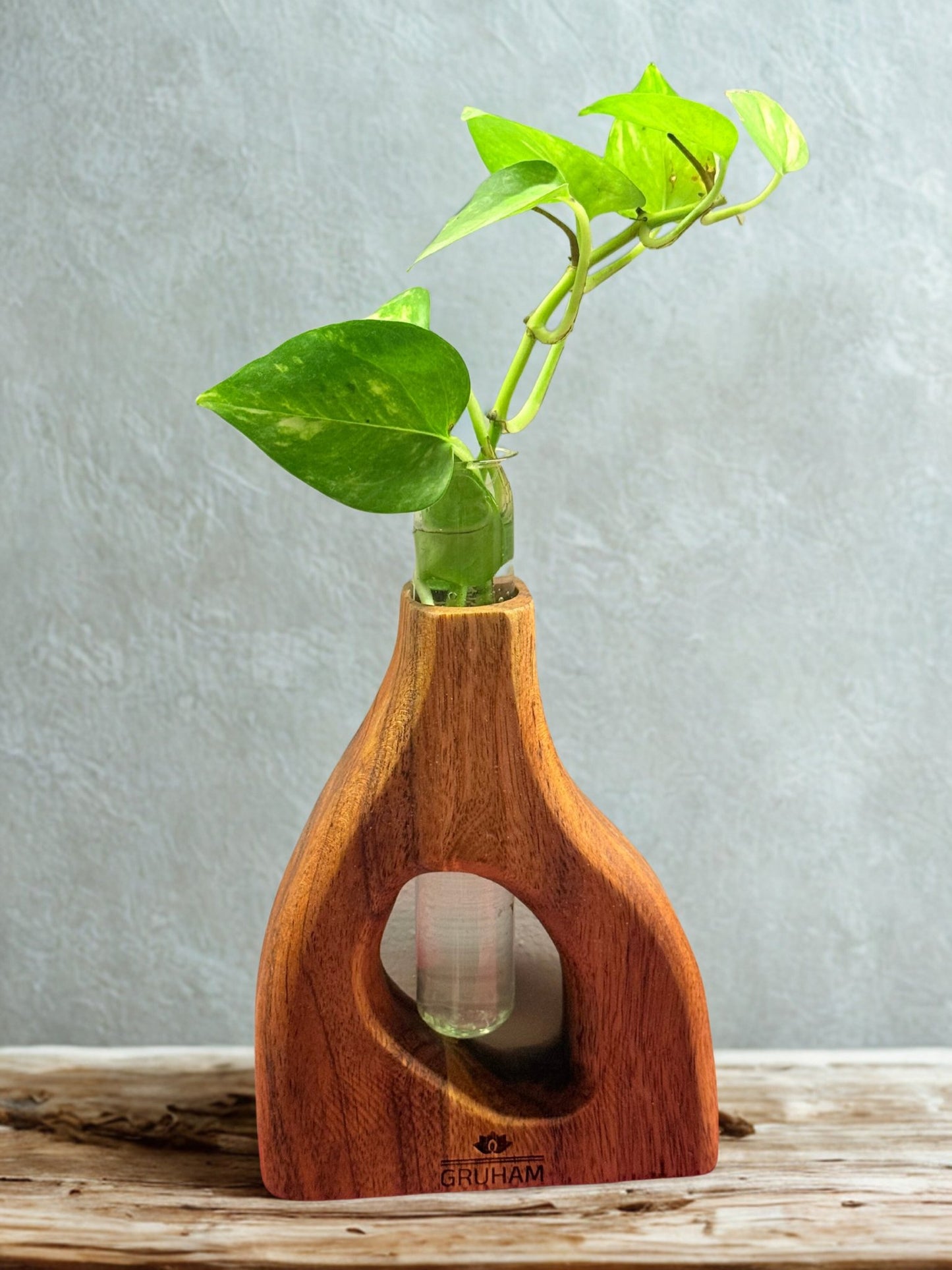 Small D - Shaped Wooden Planter - gruham