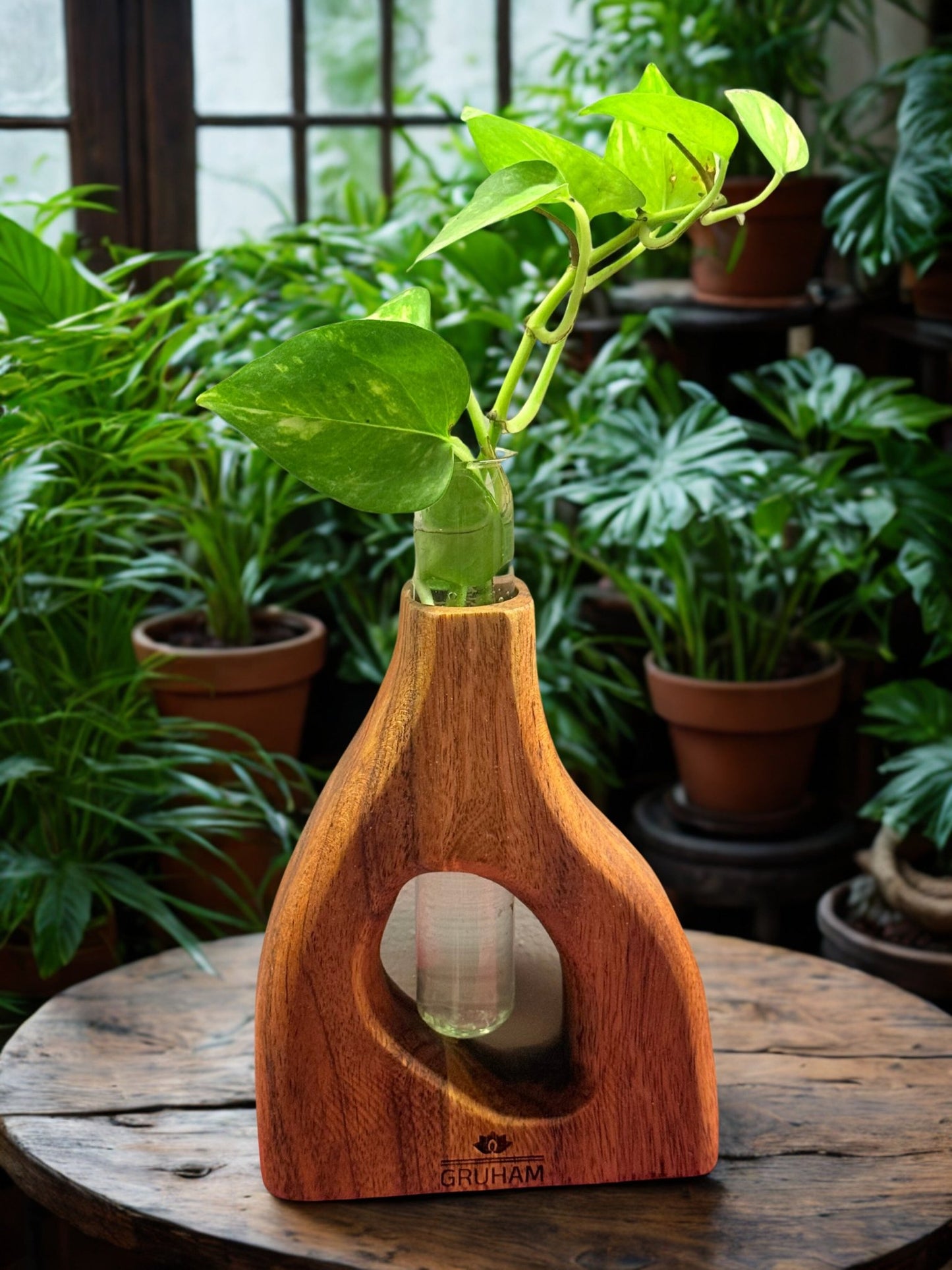 Small D - Shaped Wooden Planter - gruham
