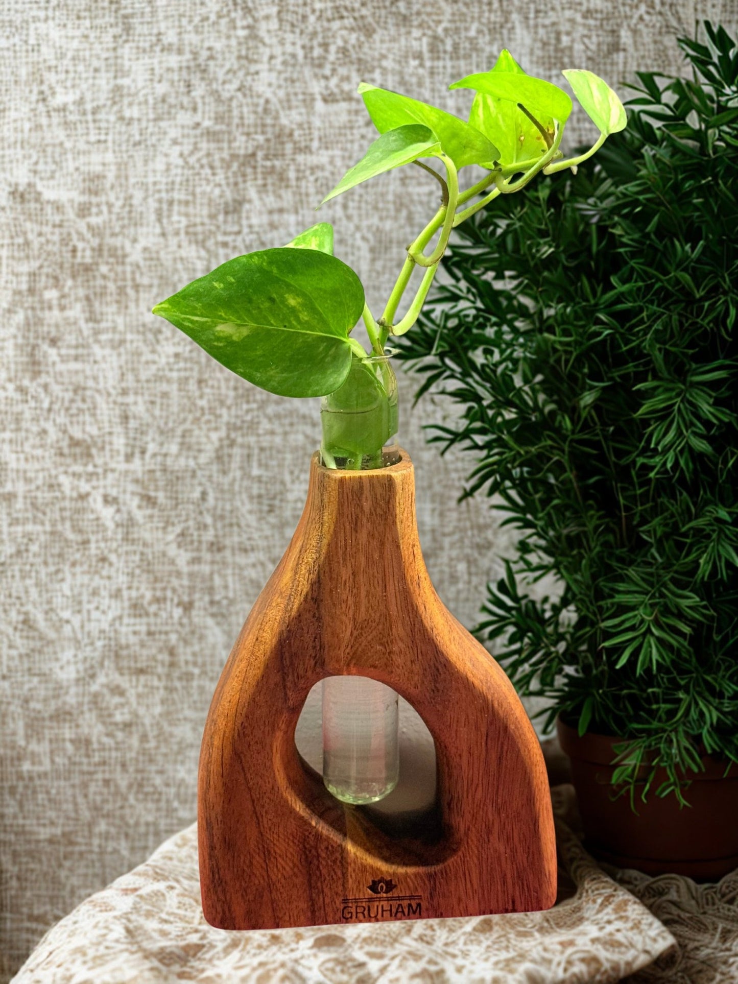 Small D - Shaped Wooden Planter - gruham