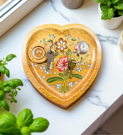 Blossom Heart Wooden Decorative Plate