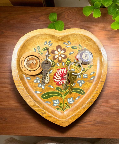 Blossom Heart Wooden Decorative Plate