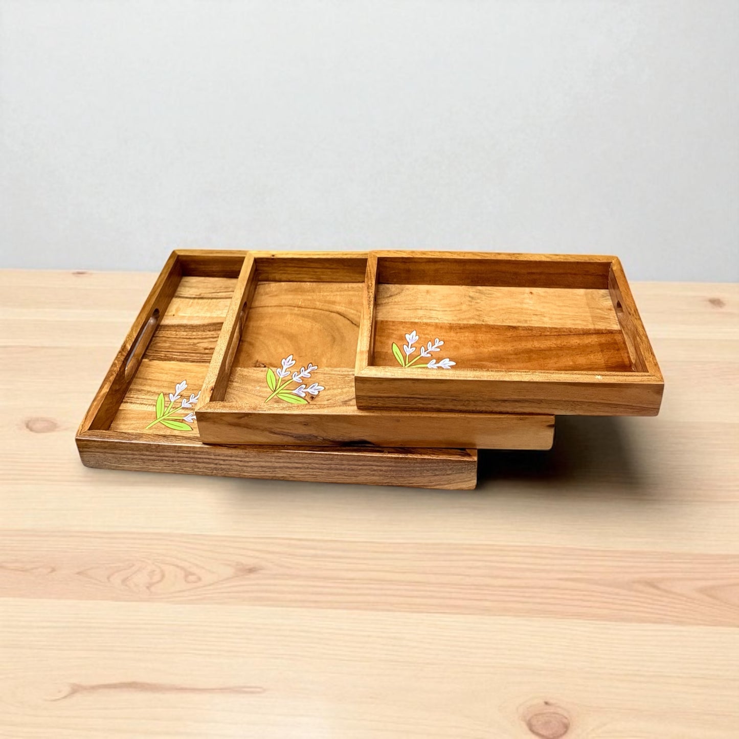 Tulip Bloom Serving Tray – Set of 3 (Large, Medium & Small)