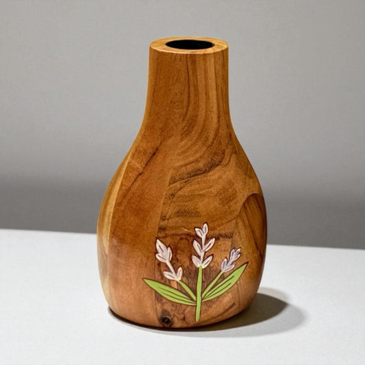 Tulip Bloom Wooden Planter – Hand-Painted Decorative Flower Vase