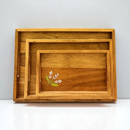 Tulip Bloom Serving Tray – Set of 3 (Large, Medium & Small)