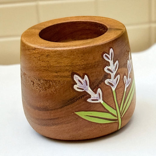 Tulip Bloom Wooden Tea Light Candle Holder