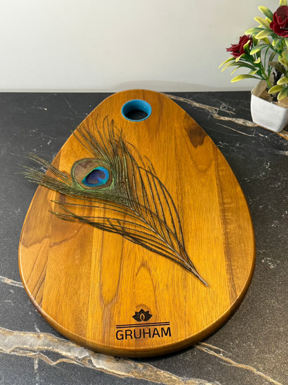 Oval Teakwood Bum Platter | GRUHAM BumBoard™ Handcrafted Cutting ...