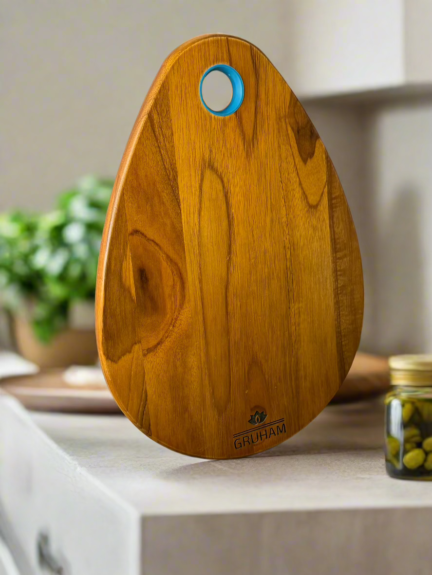 Oval Teakwood Cutting & Serving Board / Platter - gruham