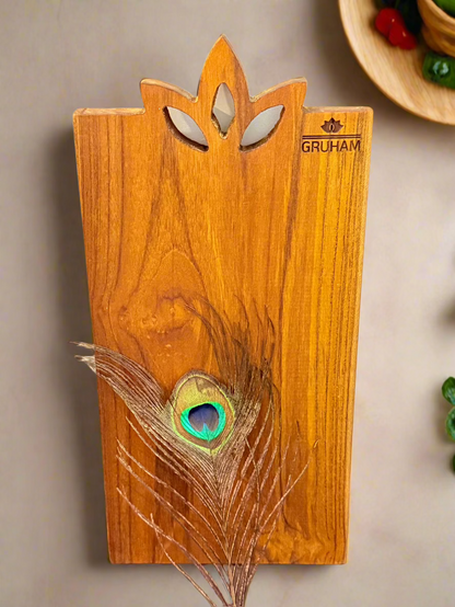 GRUHAM LotusGrip™ Teakwood Cutting Board with Lotus Handle – 16x7.5 inch No-Joint Design