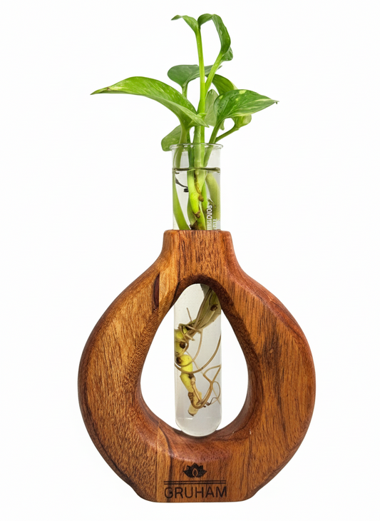 Round Wooden Planter