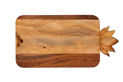 Lotus Handle Acacia Wood Cutting Board with Round Handle