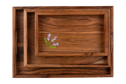 Tulip Bloom Serving Tray – Set of 3 Large, Medium & Small