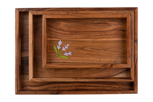 Tulip Bloom Serving Tray – Set of 3 Large, Medium & Small