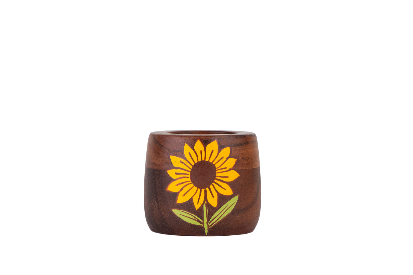 Sunshine Bloom Wooden Tea Light Candle Holder