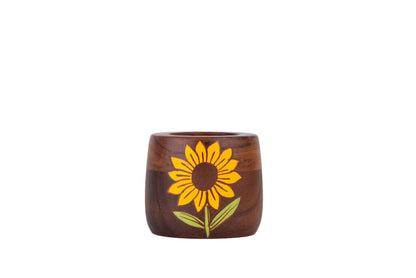 Sunshine Bloom Wooden Tea Light Candle Holder