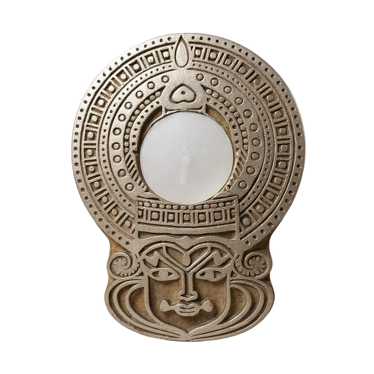 Kathakali Wooden Tea Light Candle Holder