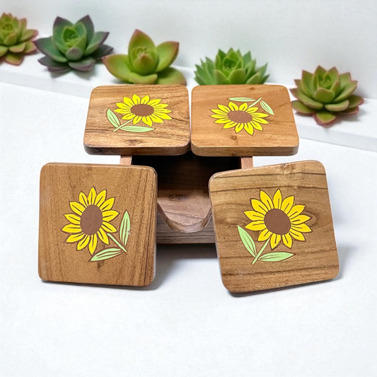 Sunshine Bloom Coaster Set – Set of 4