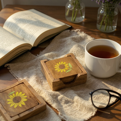 Sunshine Bloom Coaster Set – Set of 4