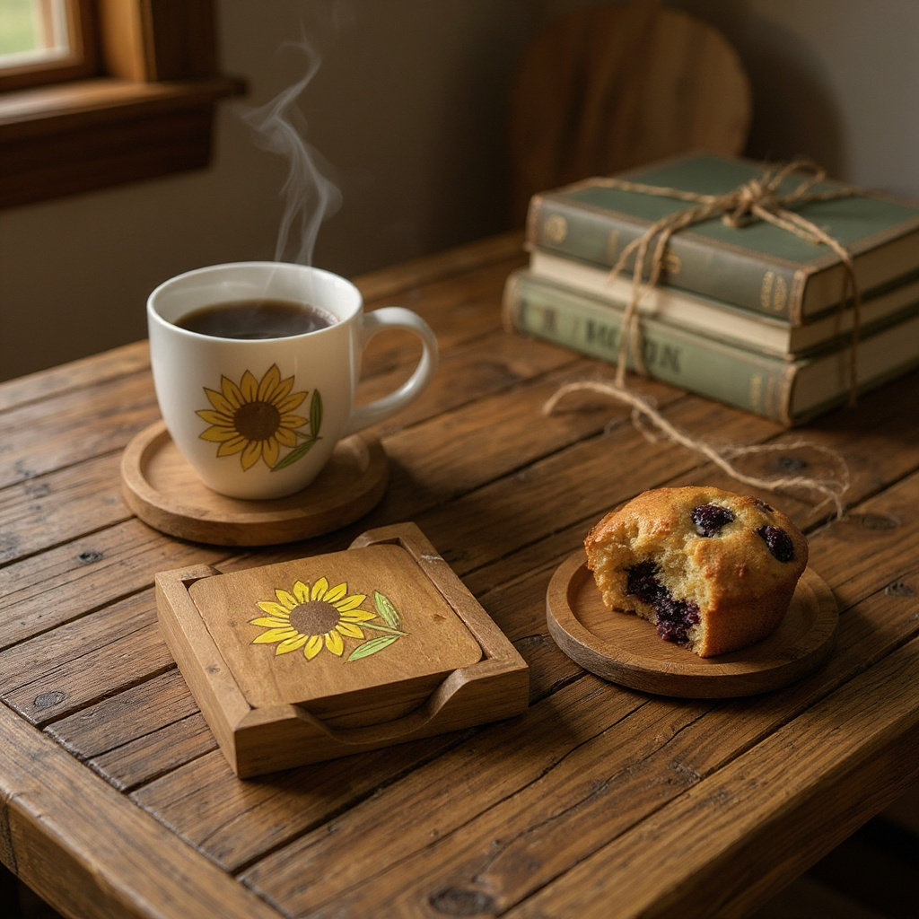 Sunshine Bloom Coaster Set – Set of 4
