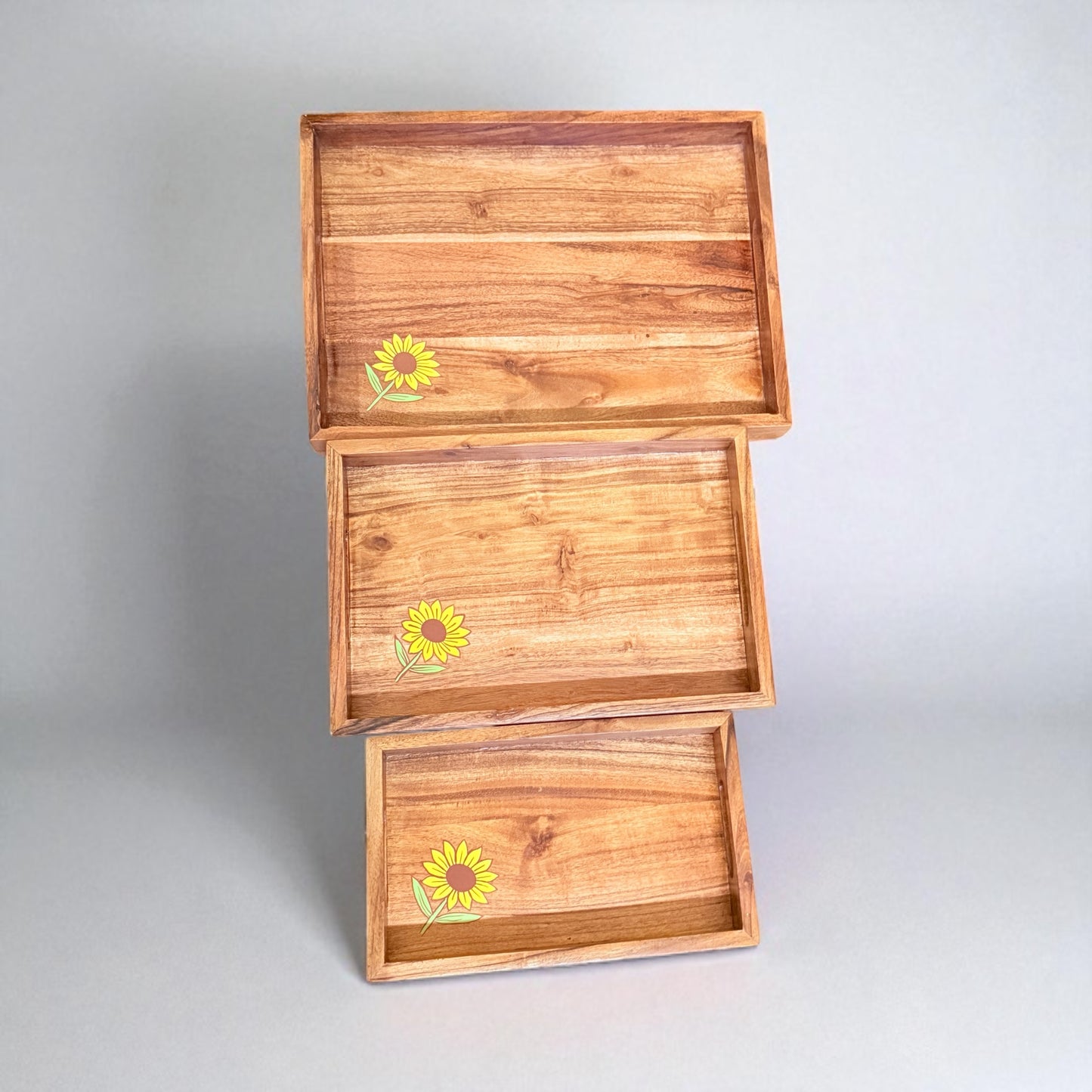 Sunshine Bloom Serving Tray – Set of 3 (Large, Medium & Small)