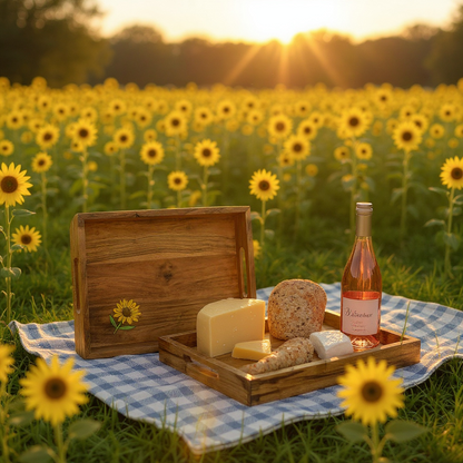 Sunshine Bloom Serving Tray – Set of 3 (Large, Medium & Small)