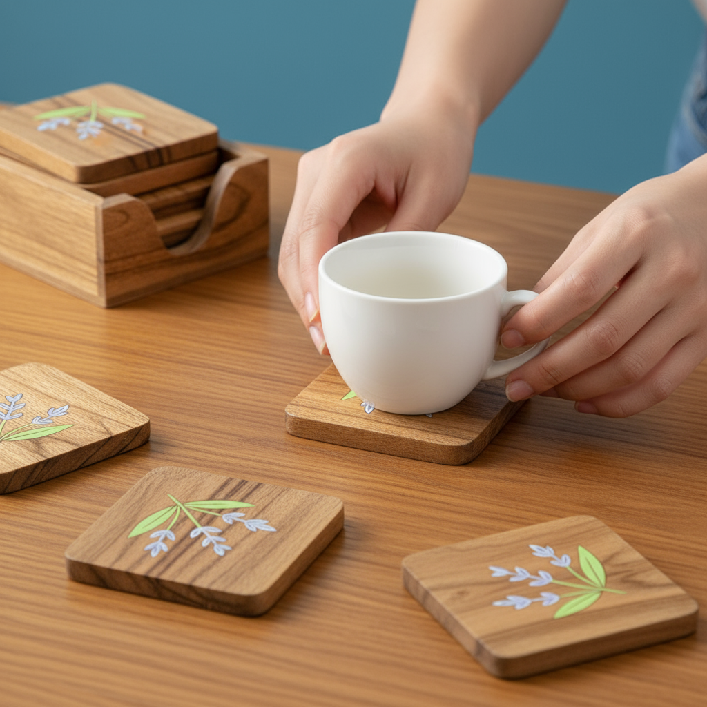 Tulip Bloom Coaster Set – Set of 4
