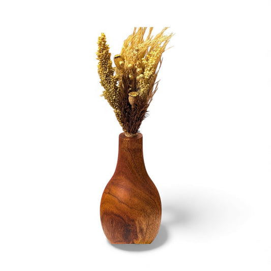 Aakar Wooden Flower Vase – Small