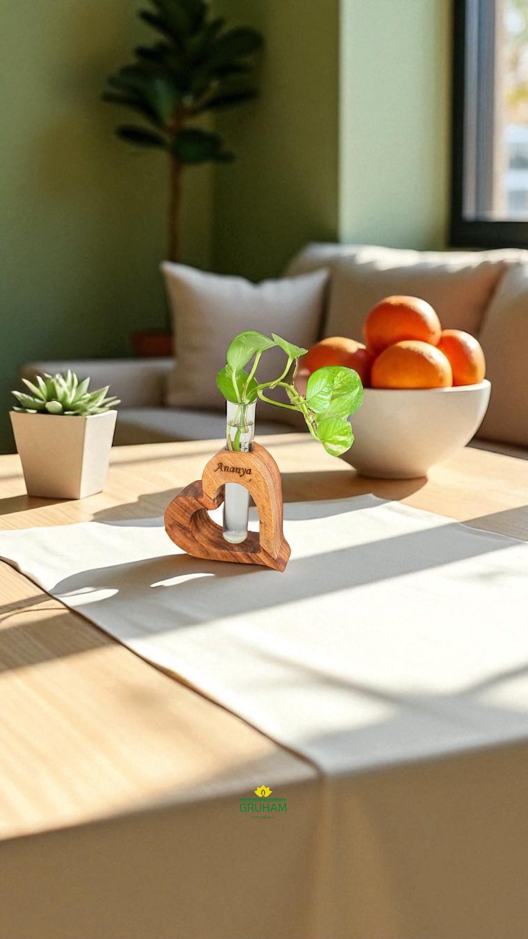 Heart Shape – Handcrafted Wooden Planter