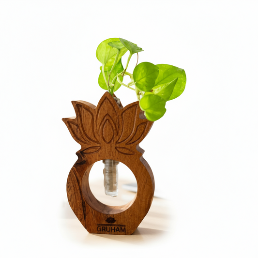 Lotus Harmony – Handcrafted Wooden Planter
