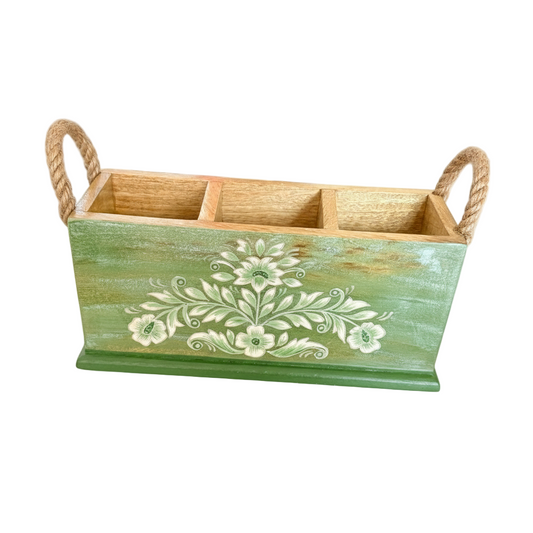 Gulzar Handpainted Leaf Cutlery Holder