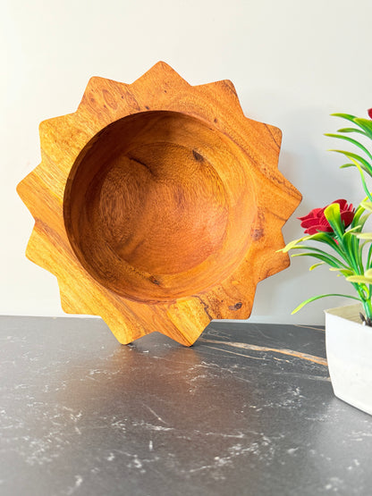 GRUHAM Handcrafted Star Shaped Wooden Bowl | Eco-Friendly Snack & Decor Bowl
