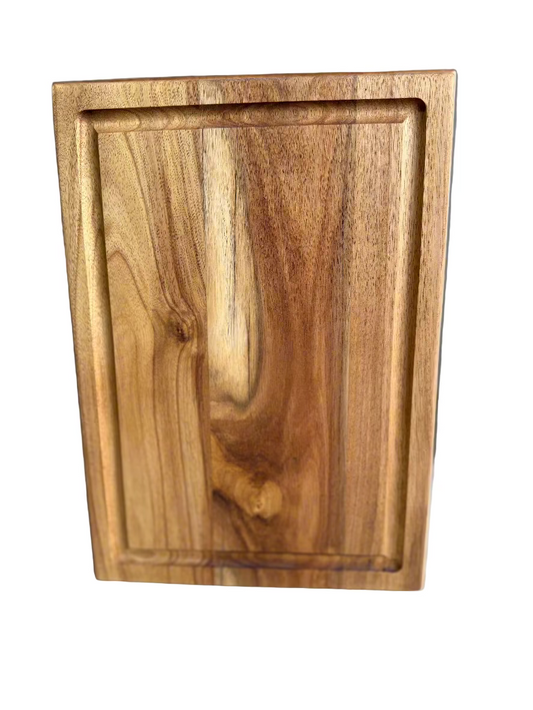 Rectangular Acacia Wood Cutting Board with Juice Groove